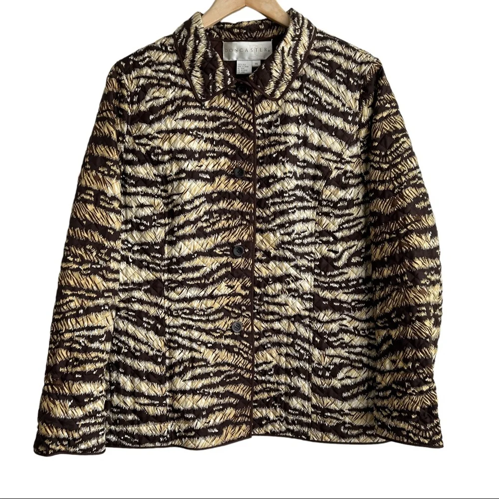 Don Caster Reversible Silk Animal Print Quilted Jacket (14)